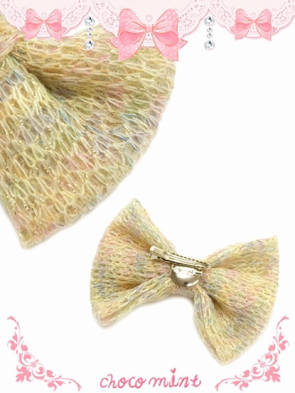 画像2: 【新品】カラフルニットリボン2wayヘアピン＆ブローチ hair pin/brooch HA_117_B140 (2)