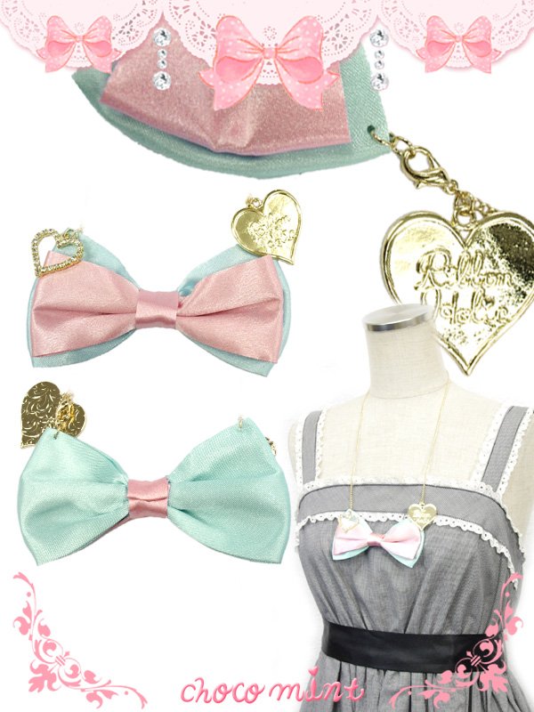 画像2: 【新品】キラキラ☆ハートリボンネックレス (リボン＆ハートネックレス) NE_136_B141 (2)