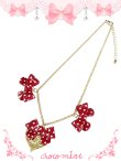 画像1: 【新品】 ラブリー♪ドットリボンネックレス (3連リボンネックレス) NE_135_B141 (1)
