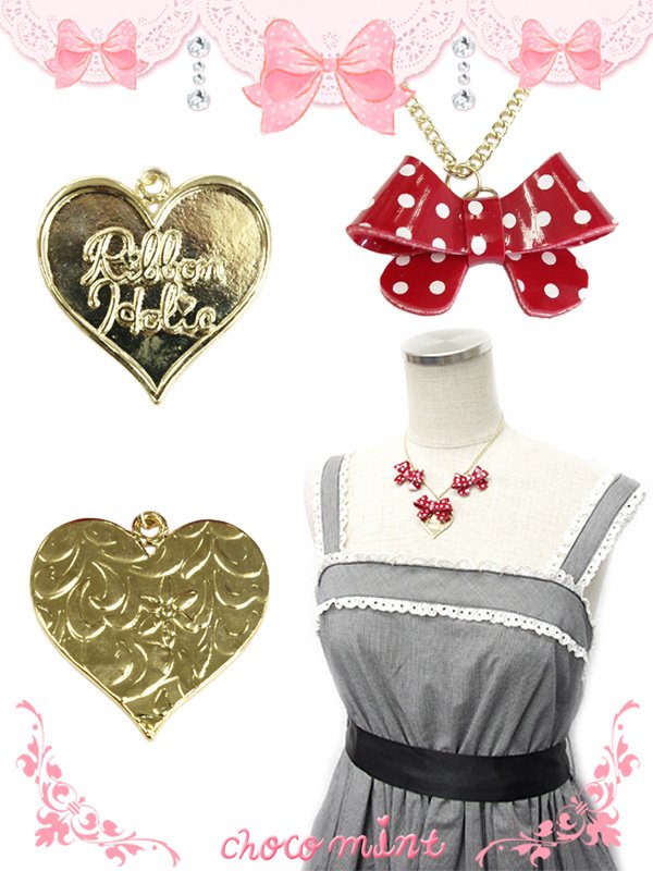 画像3: 【新品】 ラブリー♪ドットリボンネックレス (3連リボンネックレス) NE_135_B141 (3)