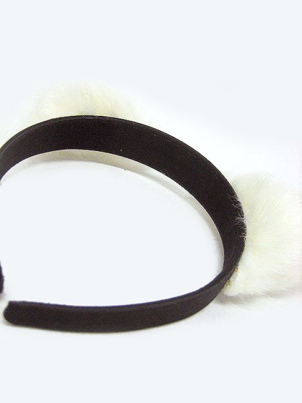 画像4: 【新品】 ねこみみカチューシャ (ホワイト×ブラック) -ha-klt-ha-k-131207-NE.L.AC.660.T_B147 (4)