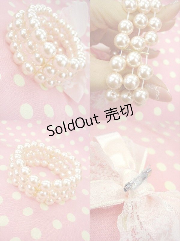画像2: 【新品】リボンパールブレス　（ピンク） BR_043_B131【通信販売専用商品】 (2)