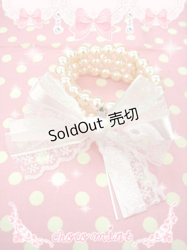 画像1: 【新品】リボンパールブレス　（ピンク） BR_043_B131【通信販売専用商品】 (1)