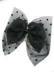 画像1: 【新品】ドットチュール2WAYブローチ&ヘアピン(ブラック/ブラック)brooch/hair pin HA_156_B135 (1)