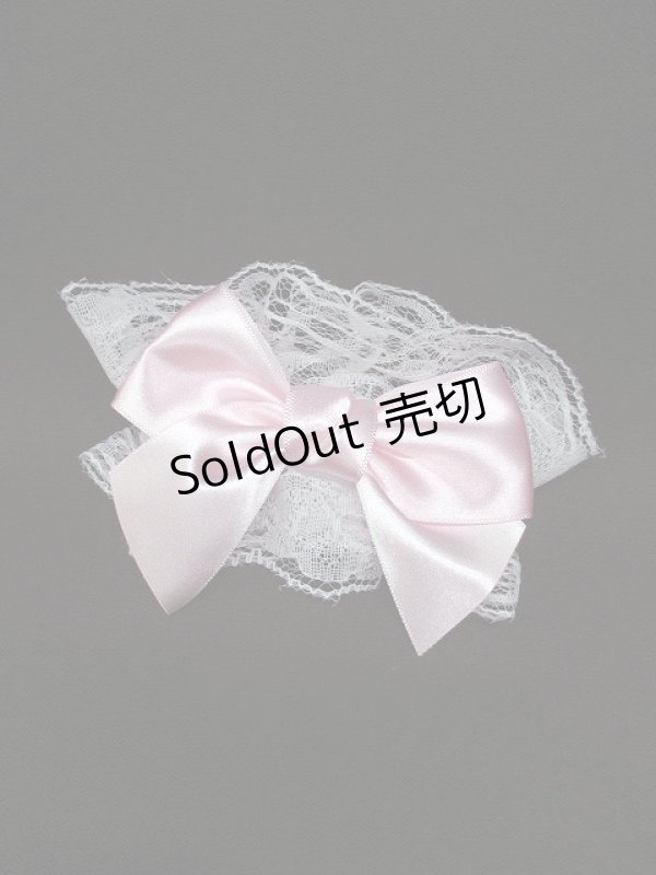 画像1: 【新品】メルヘンリボンお袖とめ(白×ピンク)　※1つのみ BR_23_B147【通信販売専用商品】 (1)