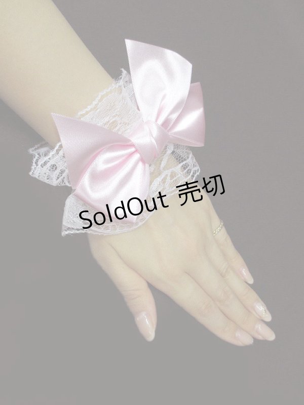 画像2: 【新品】メルヘンリボンお袖とめ(白×ピンク)　※1つのみ BR_23_B147【通信販売専用商品】 (2)