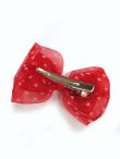 画像2: 【新品】ドットオーガンジーミニリボンヘアクリップ(レッド) HA_149_B147 (2)