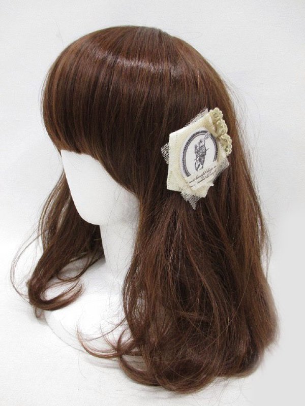 画像3: 【新品】チュール重ね2Wayブローチ&ヘアクリップ（時計ウサギ） HA_071_B130 (3)