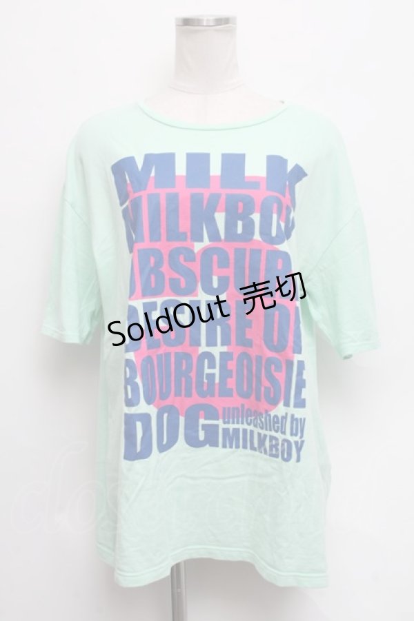 画像1: MILKBOY / 英字プリントTシャツ  グリーン S-24-09-01-032-MB-TS-AS-ZT325 (1)