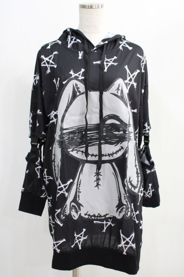 画像1: NieR Clothing / プリントパーカー  黒 H-25-01-09-052-PU-TO-KB-ZT391 (1)