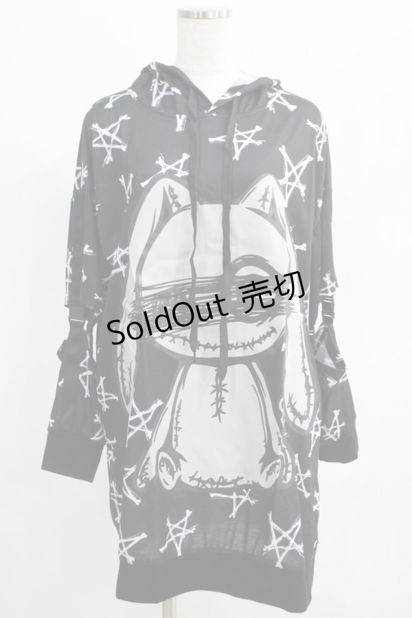 画像1: NieR Clothing / プリントパーカー  黒 H-25-01-09-052-PU-TO-KB-ZH (1)