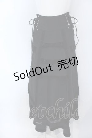 画像: Ozz On / サイドレースアップ切り替えレイヤードスカートセット  ブラック O-25-04-15-063-OO-SK-IG-OS