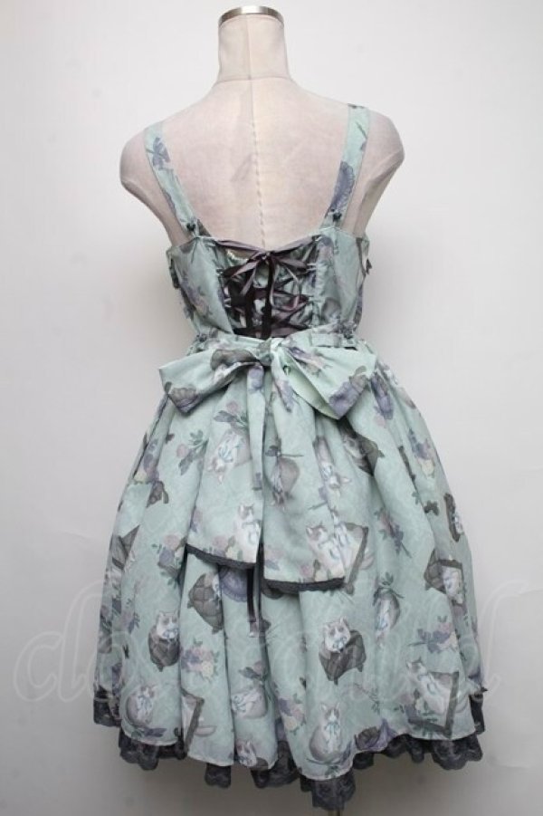 画像2: Angelic Pretty / Lady Cat Roomジャンパースカート  ミント S-25-05-05-043-AP-OP-HR-ZS (2)