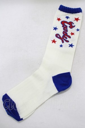 画像: Candy Stripper / STAR LOGO SOX  オフ×赤×青 H-25-05-14-049-PU-ZA-KB-ZH