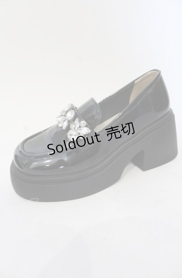 画像3: axes femme POETIQUE / ビジューデザインローファー M クロ O-25-05-28-145-AX-SH-IG-ZT-K005 (3)