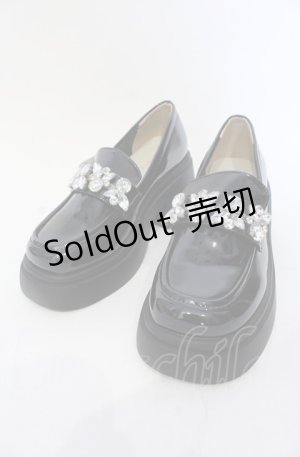 画像: axes femme POETIQUE / ビジューデザインローファー M クロ O-25-05-28-145-AX-SH-IG-ZT-K005