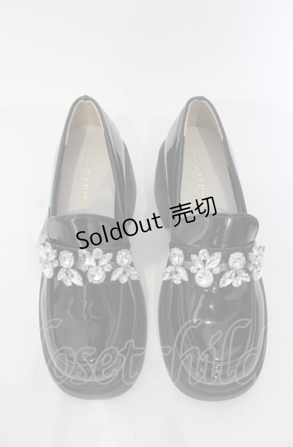 画像2: axes femme POETIQUE / ビジューデザインローファー M クロ O-25-05-28-145-AX-SH-IG-ZT-K005 (2)