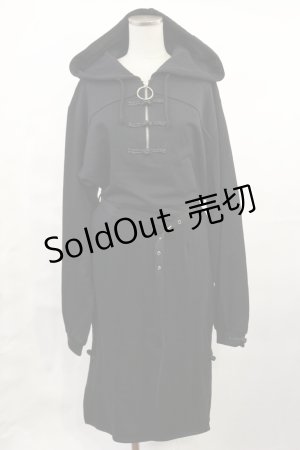 画像: IRO+IRO / チャイナスリットパーカーワンピース Free ブラック H-25-06-08-1012-LO-OP-NS-ZH