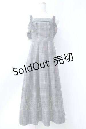 画像: axes femme / バックリボンチェック柄ジャンスカ  グレー Y-25-06-18-062-AX-OP-SZ-ZY