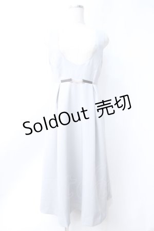 画像: F i.n.t / チェーンビット使いディープVネックジャンパースカート F ブルーグレー Y-25-06-18-063-CA-OP-SZ-ZY