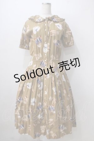 画像: WONDERFUL WORLD / セーラーくまフード付きワンピース  キャメル Y-25-06-24-008-LO-OP-SZ-ZY