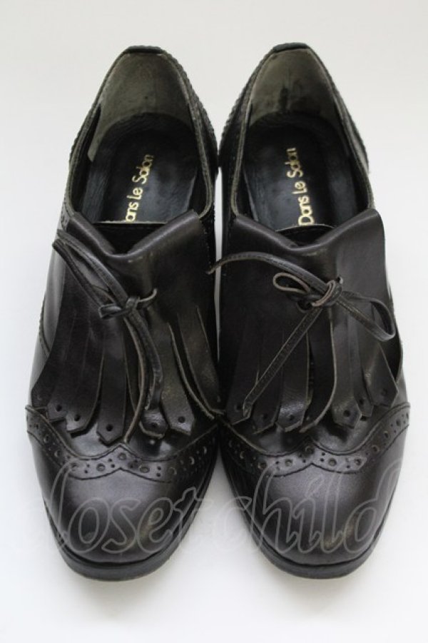 画像1: Jane Marple Dans Le Salon / タッセル付きオックスフォードシューズ S クロ T-25-06-30-034-JM-SH-IG-ZT-K017 (1)