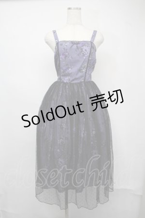 画像: axes femme kawaii / クラシックブーケ柄ジャンスカ  ラベンダー S-25-07-21-019-AX-OP-AS-ZI