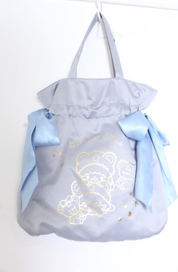 画像1: Maison de FLEUR / LittleTwinStars ダブルリボントート  ブルー O-25-08-20-030-LO-BG-OW-ZT501 (1)