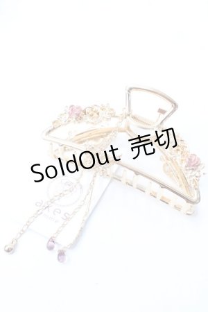 画像: axes femme / 薔薇装飾蝶々バンスクリップ  ゴールド Y-25-08-30-011-AX-AC-SZ-ZY