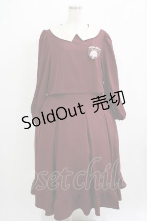 画像: m petit by misako / サンリオキャラクターズコラボ マイメロディワッペン付きワンピース LL ワイン H-25-09-11-015-LO-OP-NS-ZH