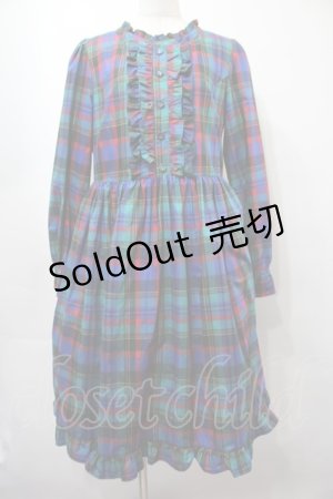 画像: LIEF / メープルタータンチェックワンピース  ブルー S-25-09-15-042-LO-OP-HR-ZS
