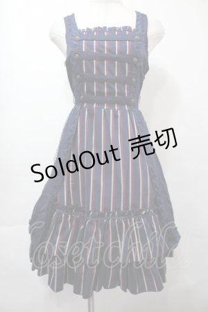 画像: Ozz oneste / レジメン切替ワンピース  紺 S-25-09-15-043-OO-OP-AS-ZS