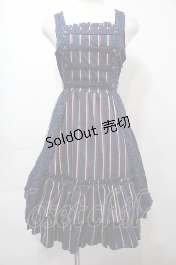 画像1: Ozz oneste / レジメン切替ワンピース  紺 S-25-09-15-043-OO-OP-AS-ZS (1)