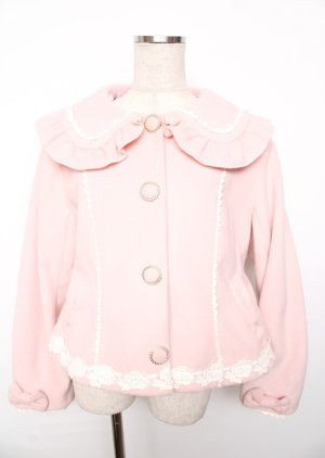 画像: axes femme kawaii / ガーリーリボンショートコート  ピンク Y-25-10-06-061-AX-CO-SZ-ZY