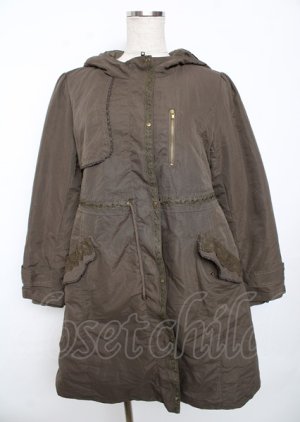画像: axes femme / ボアライナー付きモッズコート M カーキ Y-25-10-06-060-AX-CO-SZ-ZY