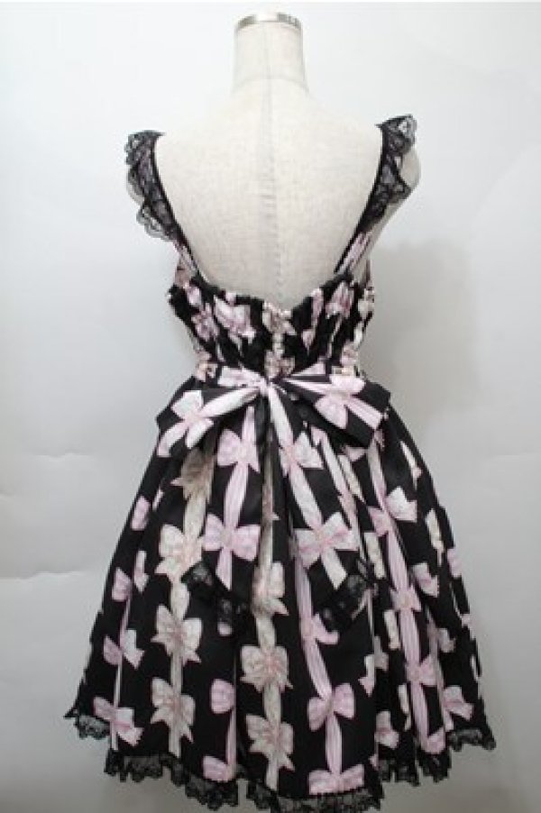 画像2: Angelic Pretty / Jewelry Ribbon Princessジャンパースカート  黒 S-25-10-08-049-AP-OP-AS-ZS (2)