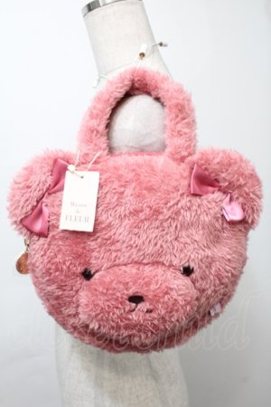 画像: Maison de FLEUR / ピンくまニアトートバッグ  ピンク S-25-10-11-040-LO-BG-AS-ZS