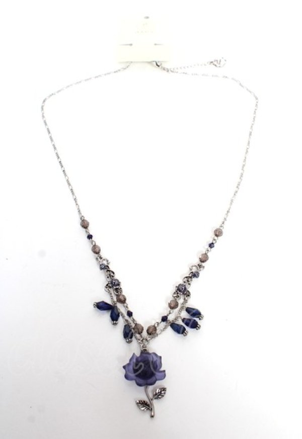 画像1: axes femme / ローズモチーフネックレス  シルバー Y-25-10-16-001-AX-AC-SZ-ZY (1)