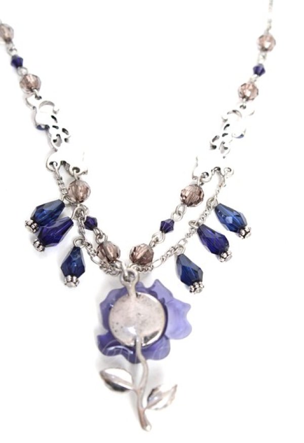 画像2: axes femme / ローズモチーフネックレス  シルバー Y-25-10-16-001-AX-AC-SZ-ZY (2)