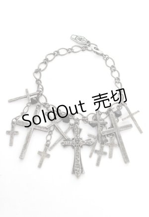 画像: Moi-meme-Moitie / M+ROSE×十字架ブレスレット  アンティークシルバー Y-25-10-16-003-MO-AC-SZ-ZY
