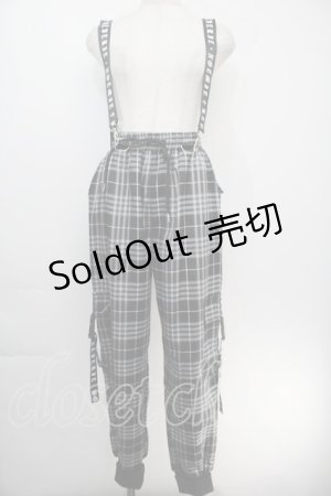 画像: NOEMIE / ロゴサスペンダーリブカーゴユニセックスパンツ  黒 S-25-10-14-058-LO-PA-HR-ZS