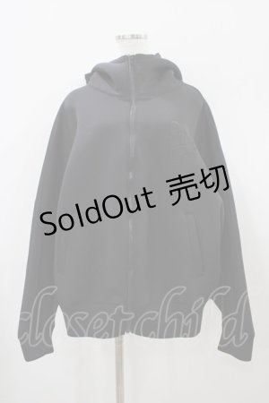 画像: FICTION TOKYO / Logo Embroidery Bonding Double Zip Hoodie Free ブラック H-25-10-15-048-0-TO-NS-ZH