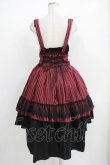 画像3: 逗?（海外ロリータブランド） / ストライプジャンパースカート Free ボルドー H-25-11-01-033-EL-OP-NS-ZH (3)