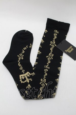 画像: Innocent World / Union Flag ラメオーバーニー  黒ｘゴールド S-25-10-24-1003-IW-ZA-HR-ZS