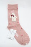 画像2: PINK HOUSE / バラ園うさぎソックス  ピンク I-25-11-15-112-LO-ZA-SA-ZI (2)