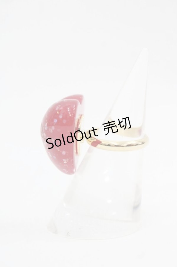 画像2: PINK HOUSE / ハートラメモチーフリング  赤 I-25-11-15-106-LO-AC-SA-ZI (2)