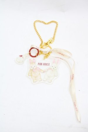 画像: PINK HOUSE / バラ園うさぎアクリルバッグチャーム  クリア I-25-11-15-107-LO-ZA-SA-ZI