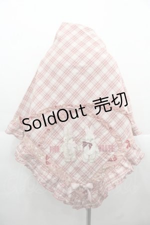 画像: PINK HOUSE / バラ園うさぎ柄ストール  ピンク I-25-11-15-101-LO-ZA-SA-ZI