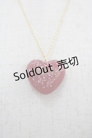 画像: PINK HOUSE / ハートラメモチーフネックレス  赤 I-25-11-15-096-LO-AC-SA-ZI