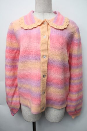 画像: Candy Stripper / FRILL COLLAR ニットカーディガン 2 ピンク S-25-11-06-035-PU-TS-HR-ZS